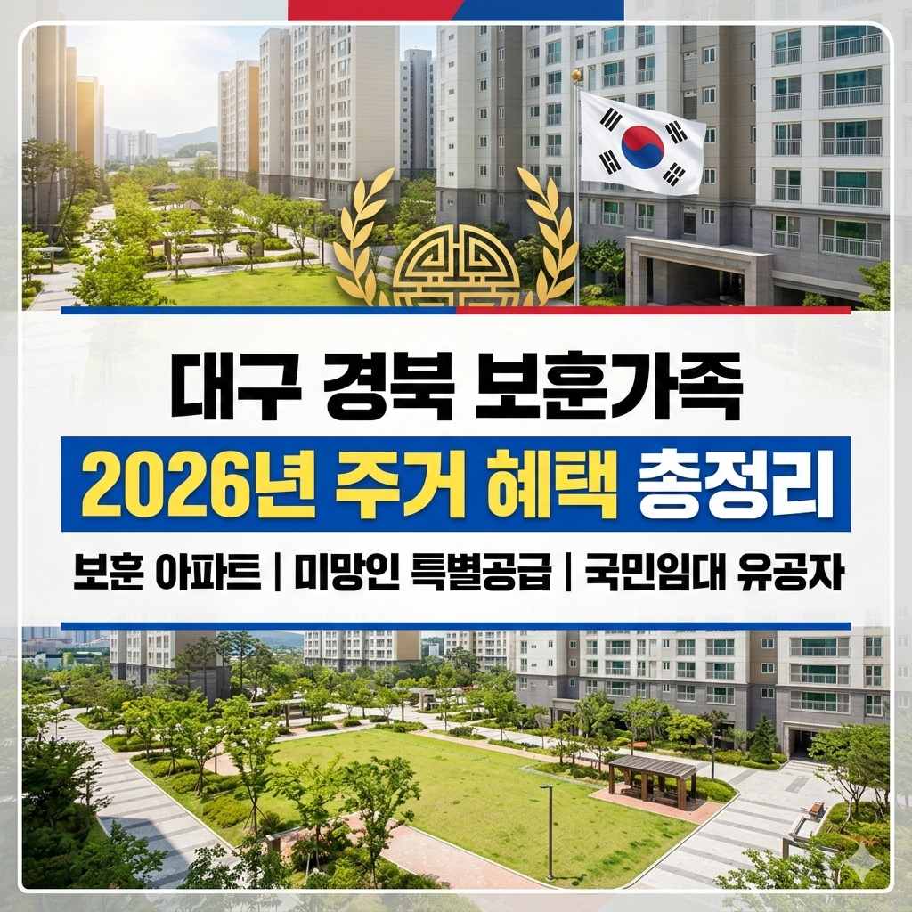 대구 보훈 아파트 입주 자격 2026년 유공자 가족 필수 가이드