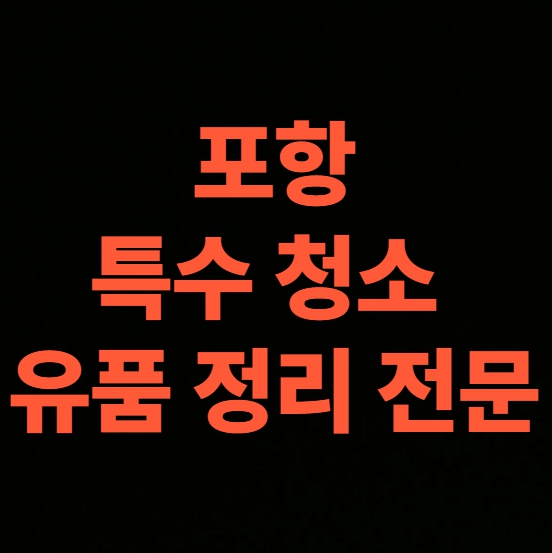 포항 고독사청소 업체