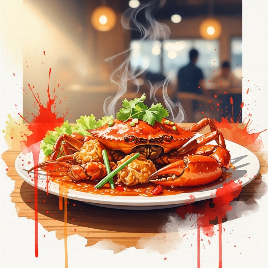 김이 모락모락 나는 매콤한 크랩 요리 이미지