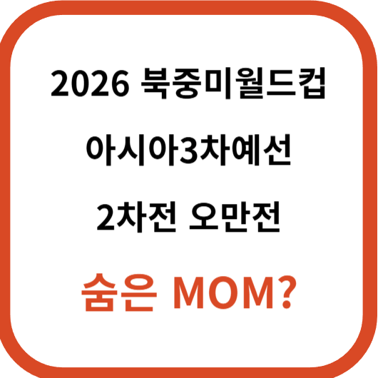 2026 FIFA북중미월드컵 아시아3차예선 MOM