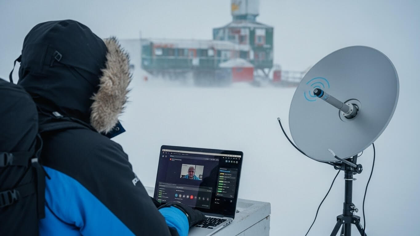 남극에서의 인터넷 사용 가능 여부 관련 사진