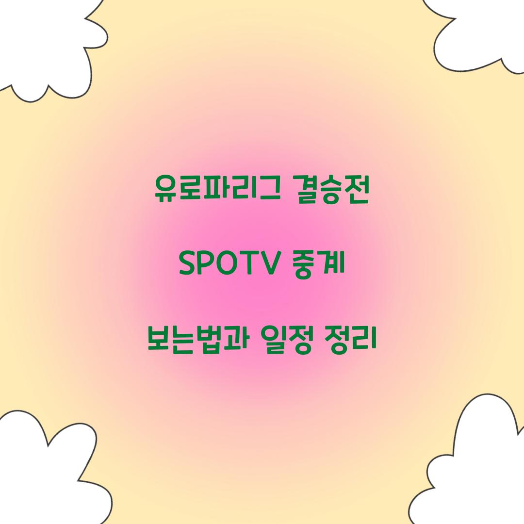 유로파리그 결승전 SPOTV 중계 보는법