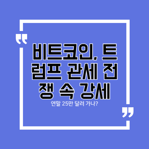 비트코인 , 트럼프 관세 전쟁 속 강세