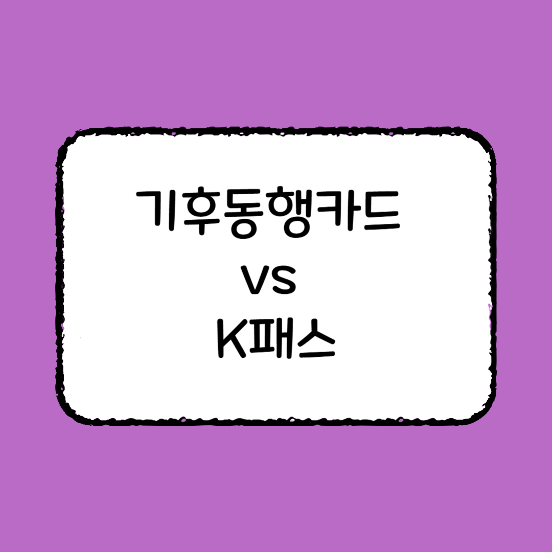 기후동행카드 vs K패스 차이점