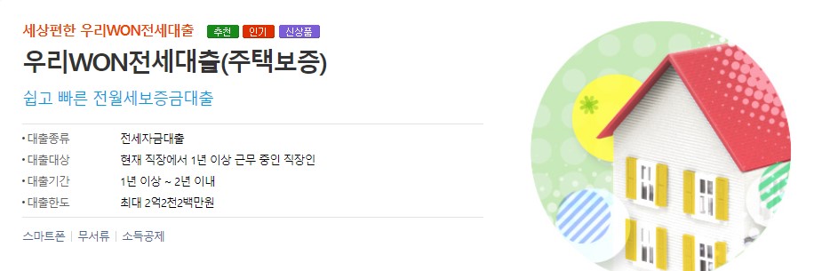 우리은행 전세자금대출 조건 금리 서류