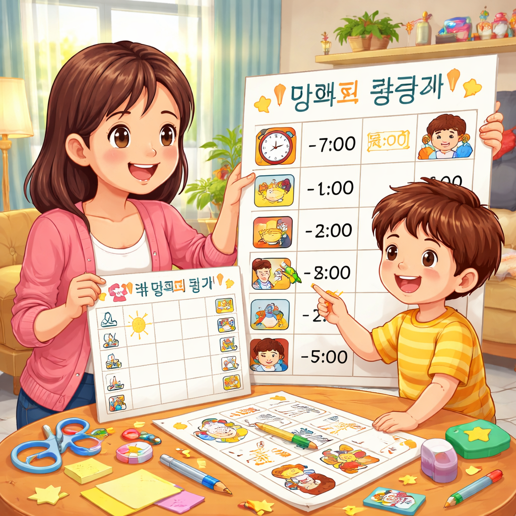 어린이 일과표 만드는 방법 관련 사진