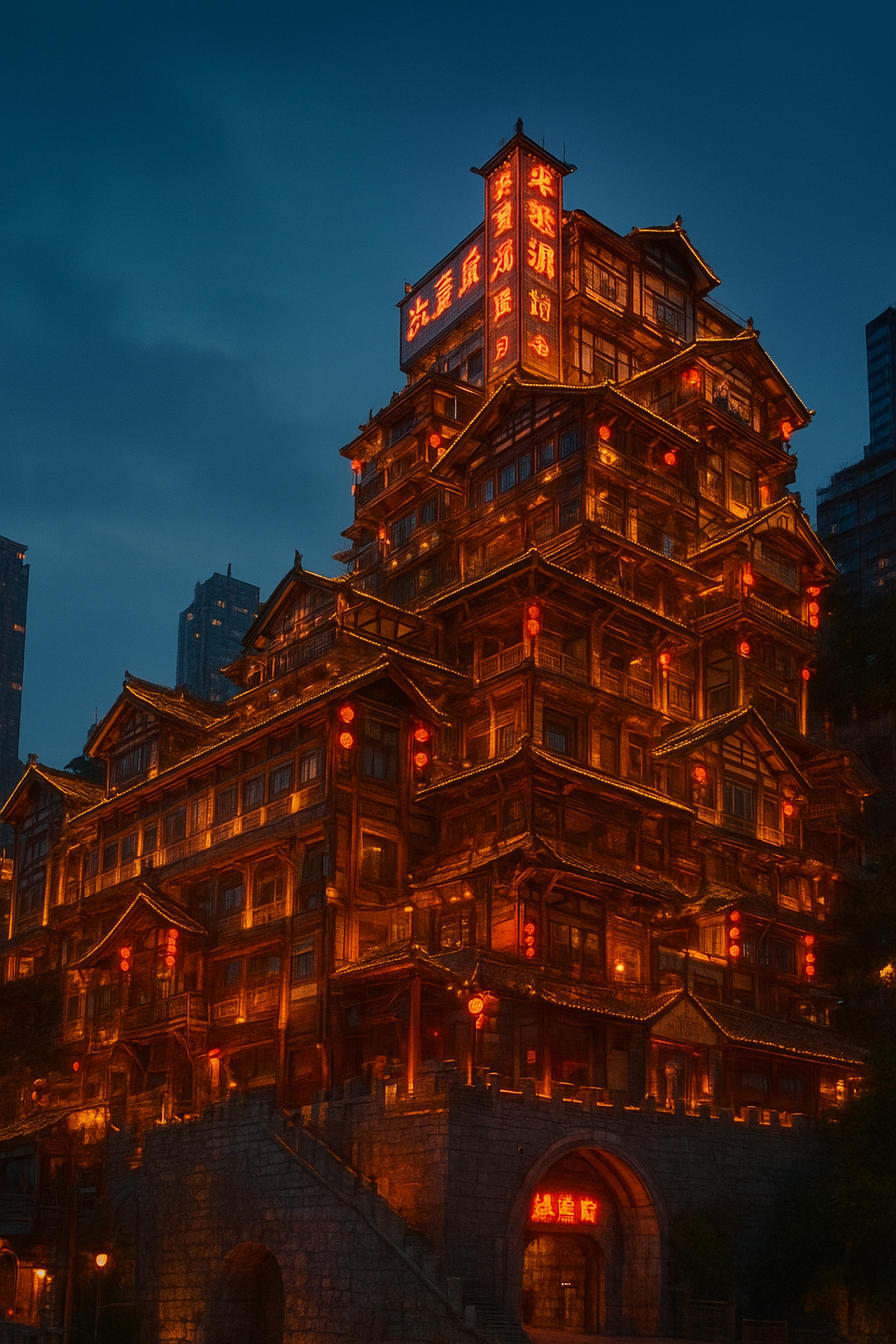 중국 충칭 홍야동