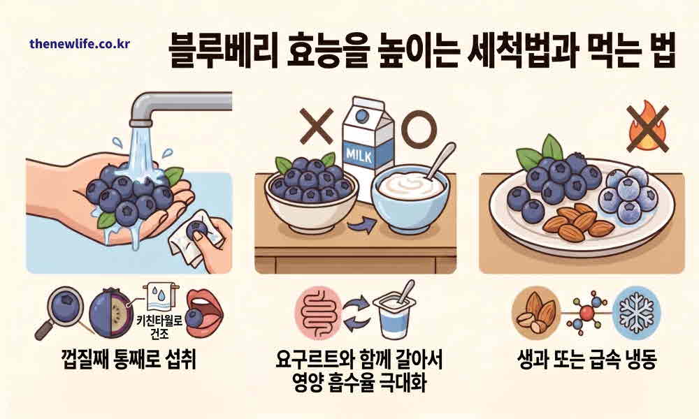 블루베리 효능을 높이는 세척법과 먹는 법