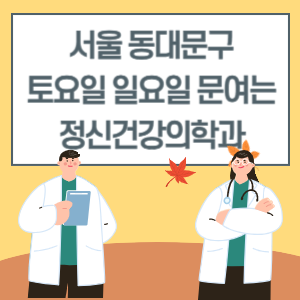 서울 동대문구 토요일 일요일 정신건강의학과 진료 병원 리스트
