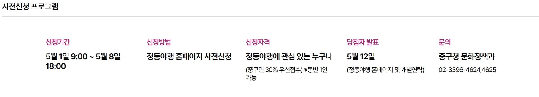 [5월 축제]2025 정동야행 2편❘ 사전신청, 주요 프로그램 일정, 장소 및 꿀팁
