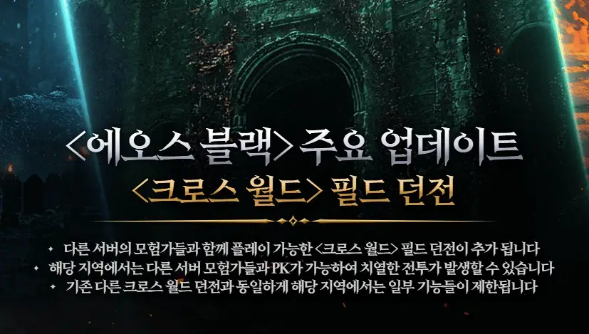 서버 간 플레이 가능한 필드형 PvP 콘텐츠 소개 