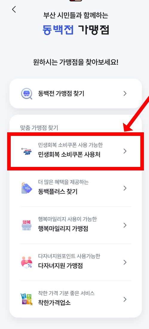 부산 동백전 가맹점 사용처