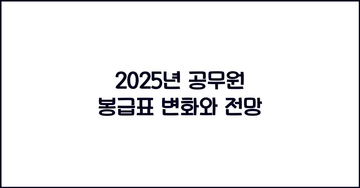 2025년 공무원 봉급표