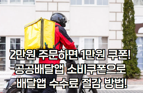 2만원 주문하면 1만원 쿠폰! 공공배달앱 소비쿠폰으로 배달앱 수수료 절감 방법!