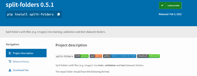 split-folders 공식문서