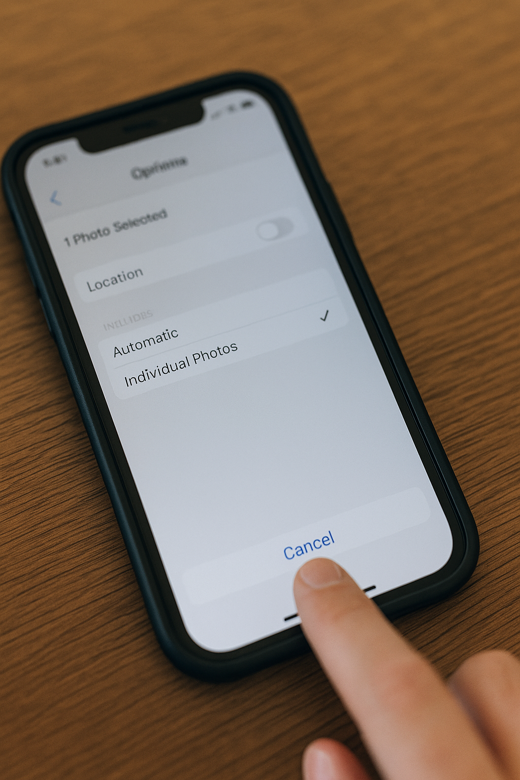 iPhone 사진 공유 옵션에서 위치 정보 끄기 화면 절차