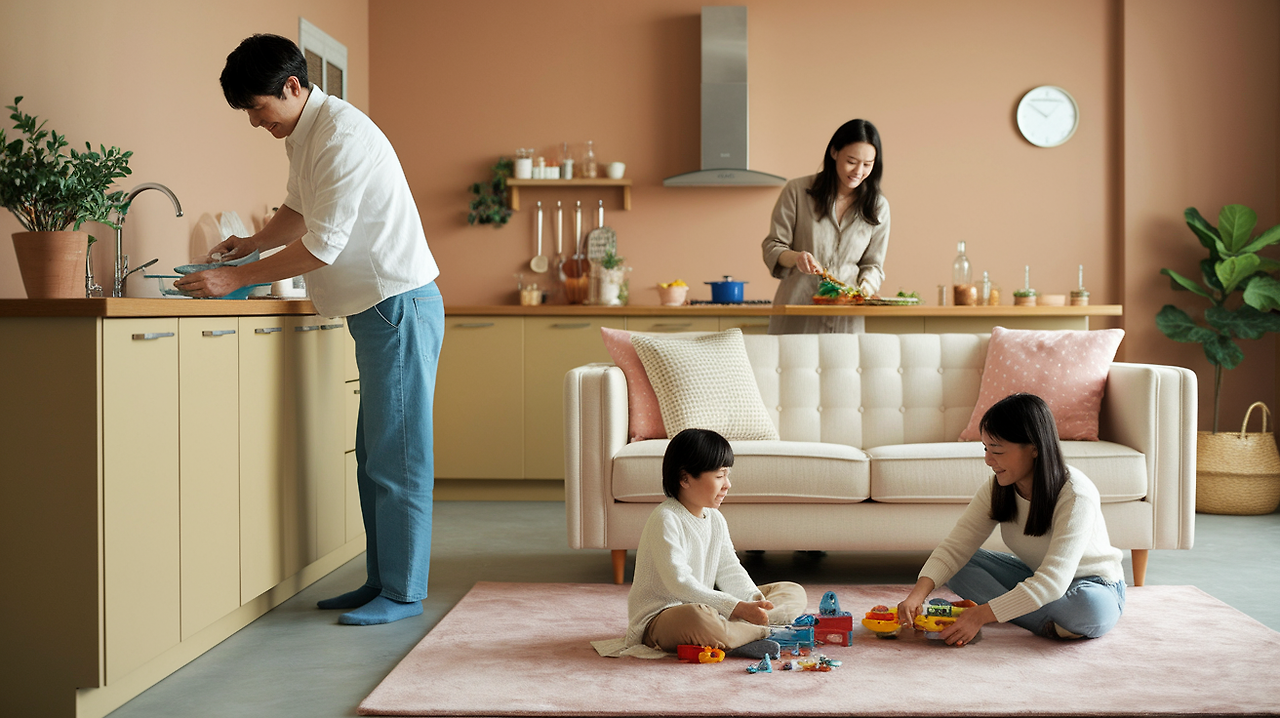 가족들과 집안일 분담하는 모습