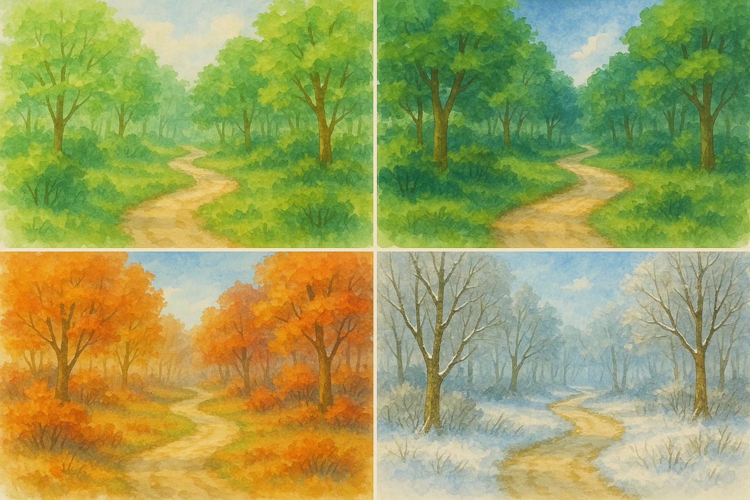 계절을 담은 숲의 풍경