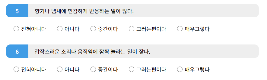 HSP 테스트 질문