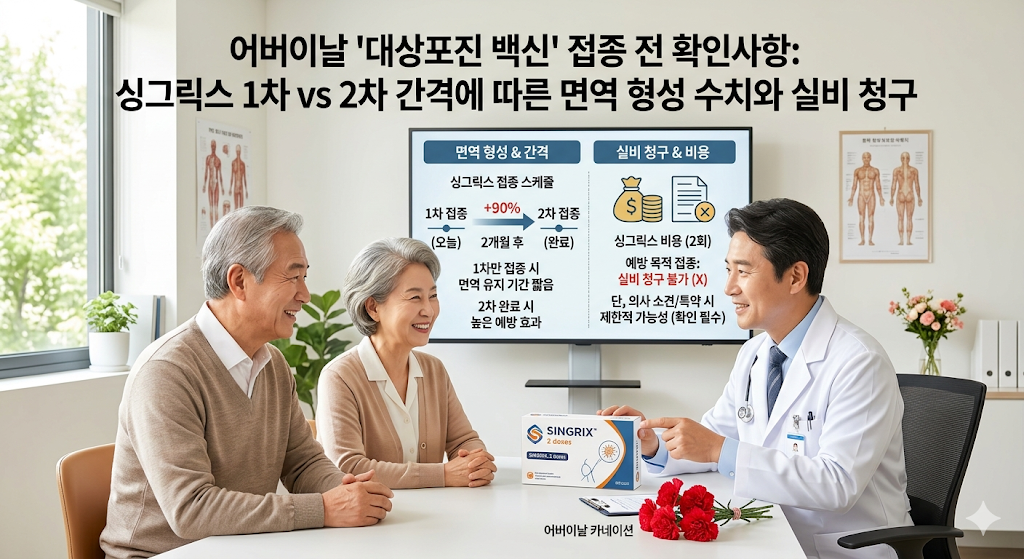대상포진 백신 싱그릭스 1,2차 간격, 보험 실비 청구 알아보기