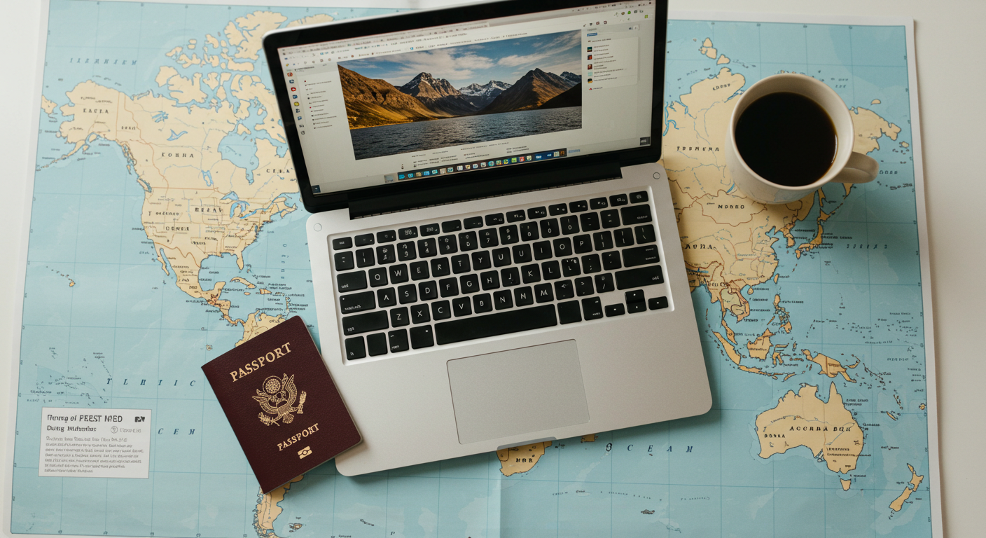 디지털 노마드의 자유로운 삶을 상징하는 이미지