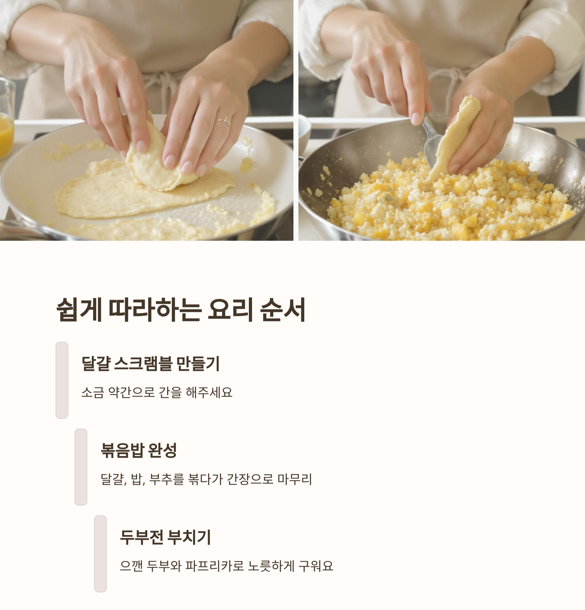 한 끼로 충분한 부추달걀볶음밥과 파프리카 두부전 도시락 만들기