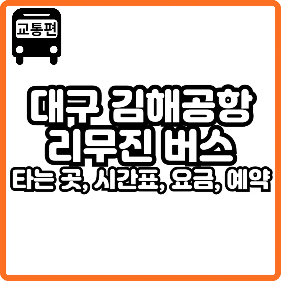 대구 김해공항 리무진 버스 시간표