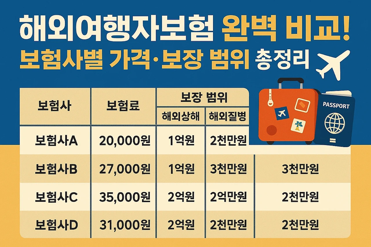 여행자보험 비교 안내