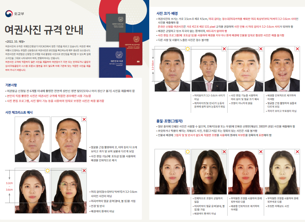 외교부 여권사진 규격 안내1