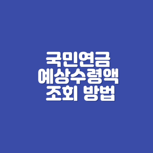 국민연금 예상수령액 조회