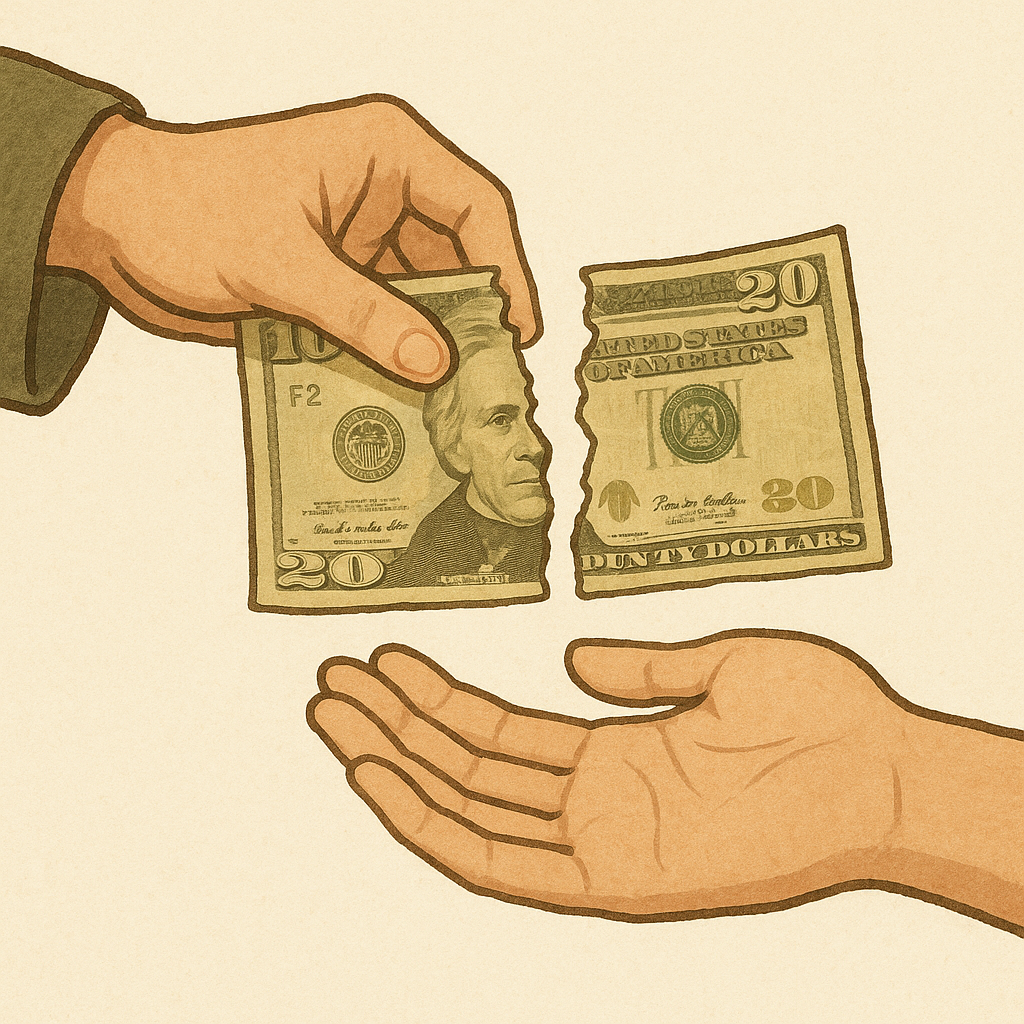 찢어진 돈을 받는 꿈