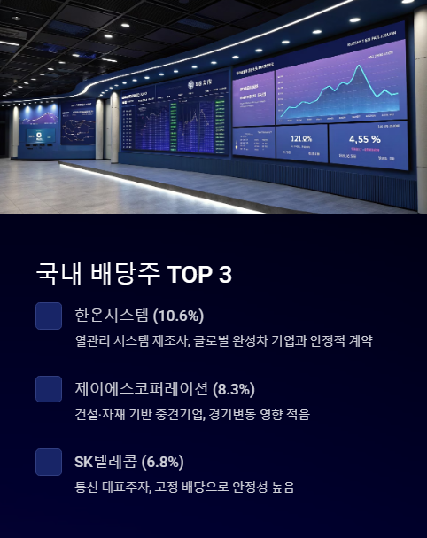 국내 배당주 탑3