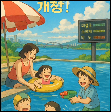 한강 물놀이장 개장 홍보 포스터
