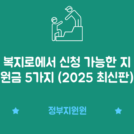복지로에서 신청 가능한 지원금 5가지 (2025 최신판)
