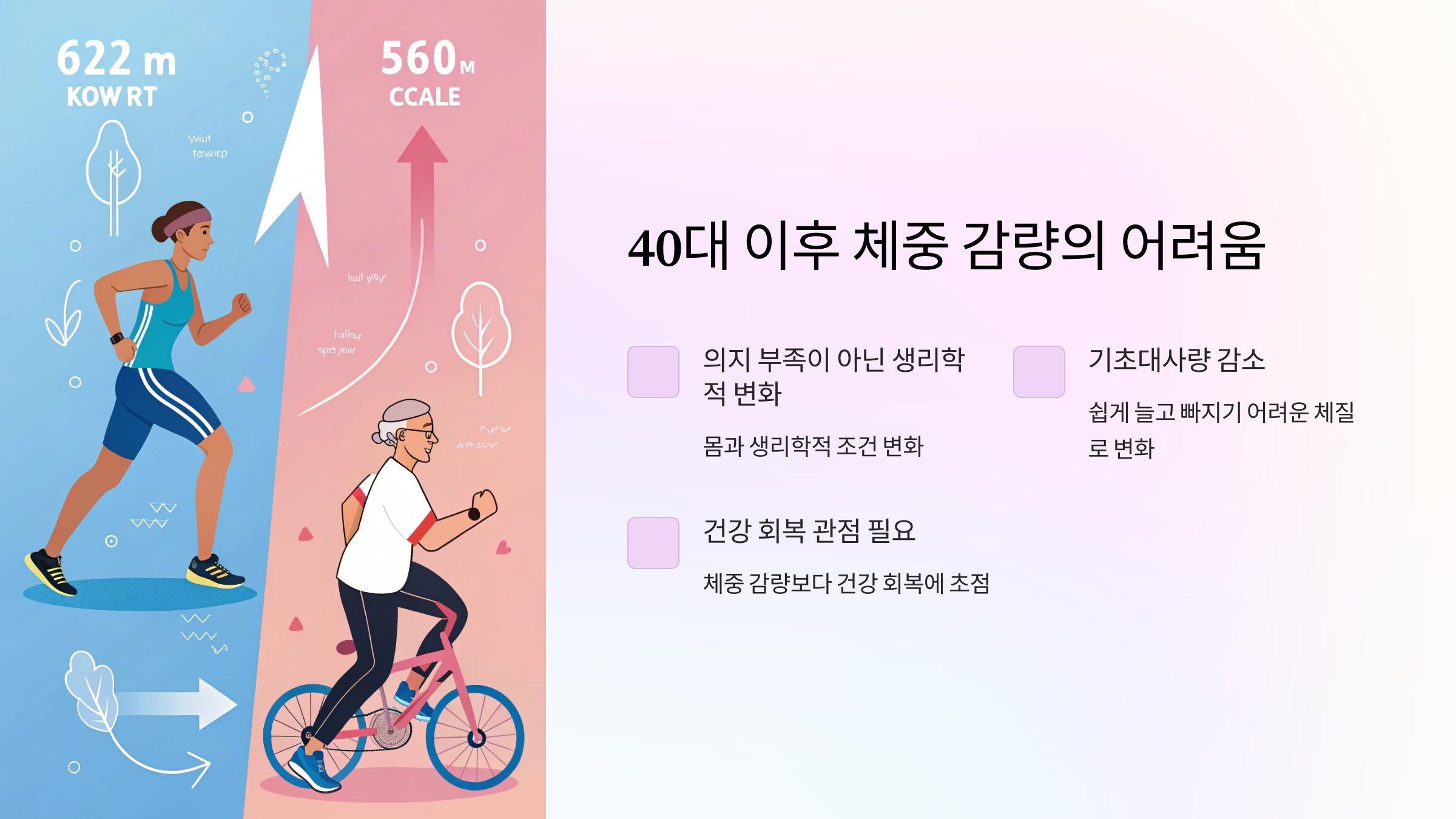 40대 이후 체중 감령의 어려움