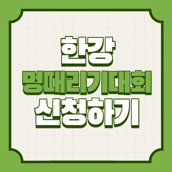 한강멍때리기대회기본정보신청일정