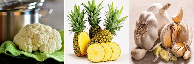 신장에 좋은 음식 ( 콜리플라워, 파인애플, 마늘)