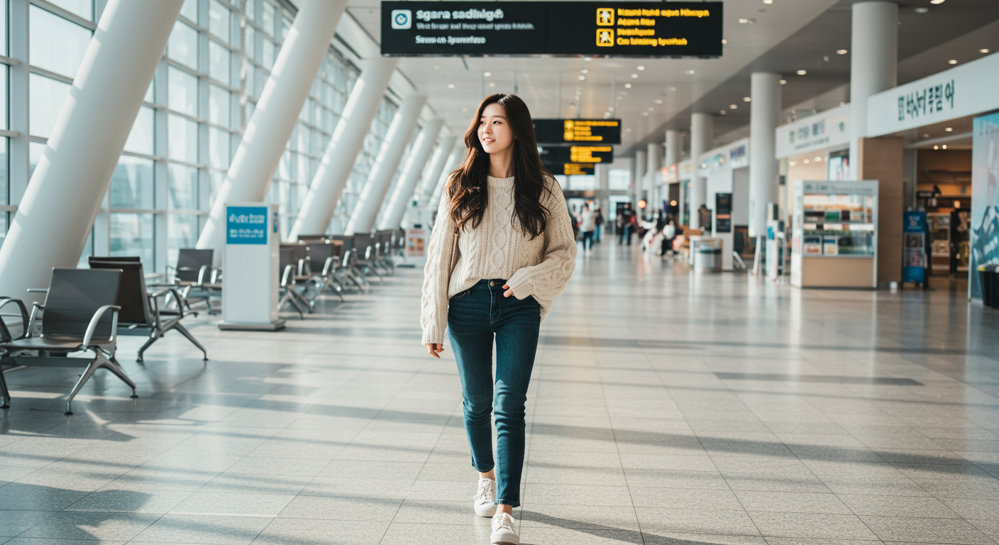 공항 셀프 체크인 키오스크