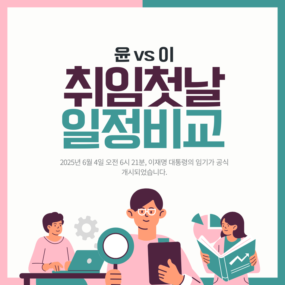 윤석열 전 대통령 vs 이재명 현 대통령: 취임 첫날 일정 비교, '빈둥 vs 빡센' 감상기