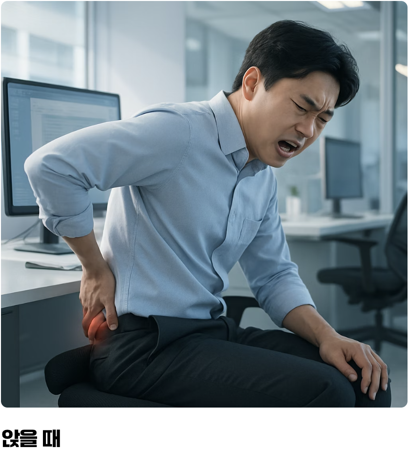 앉고 일어설 때 찾아오는 불편함