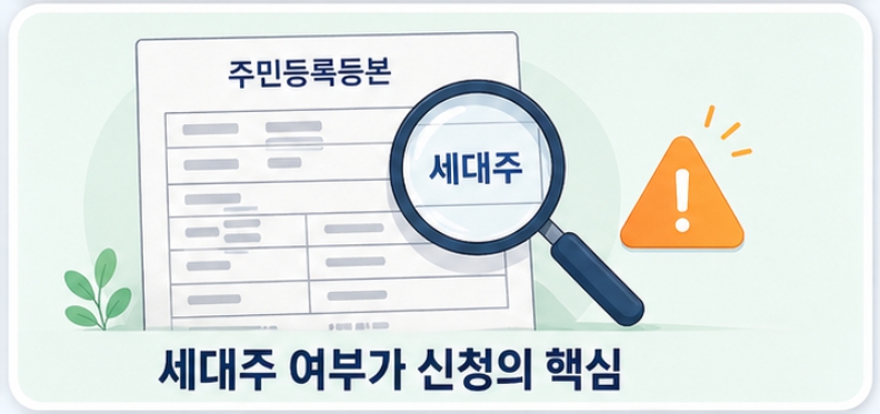 놓치기 쉬운 포인트 &mdash; 세대주 여부&middot;사용처