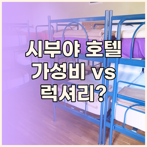 시부야 호텔, 가성비 vs 럭셔리! 