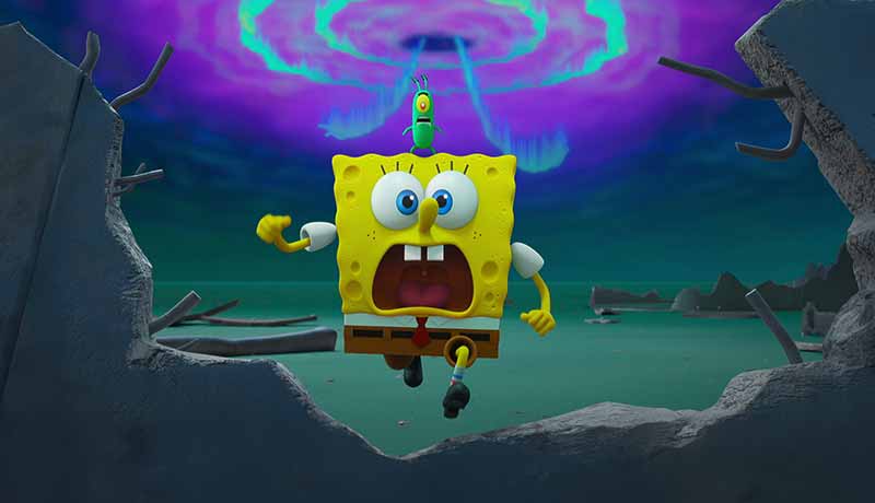 Plankton: The Movie 스펀지밥이 놀라서 뛰어가는 장면