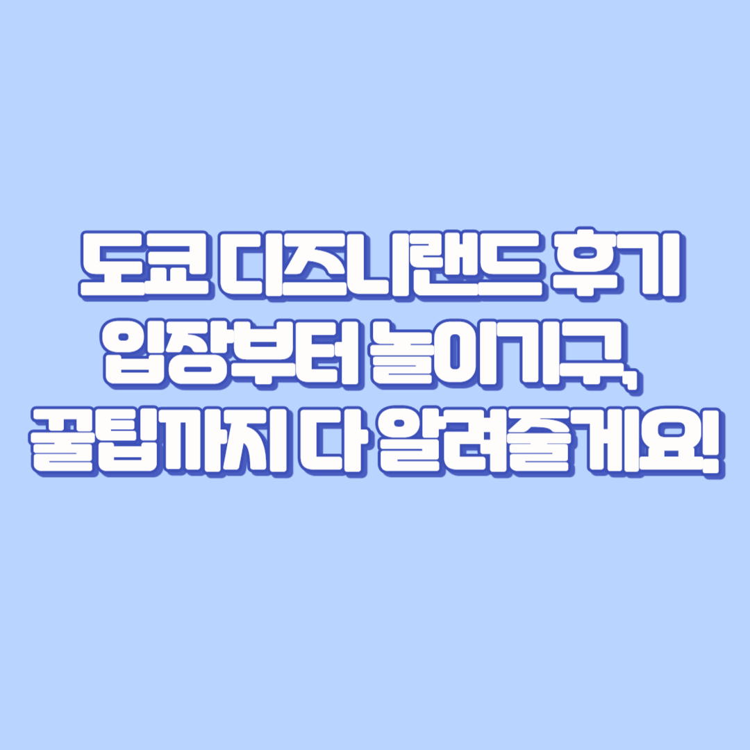 🎢 도쿄 디즈니랜드 후기｜입장부터 놀이기구, 꿀팁까지 다 알려줄게요!