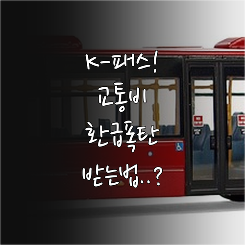 대중교통비 절약 K-패스 환급 조건 ..