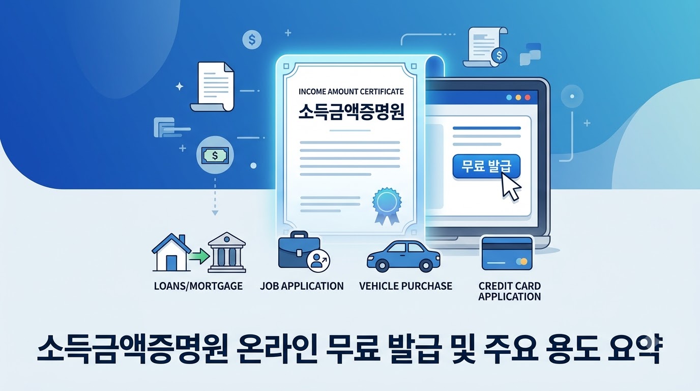 소득금액증명원 온라인 발급 방법 및 주요 사용처 정리
