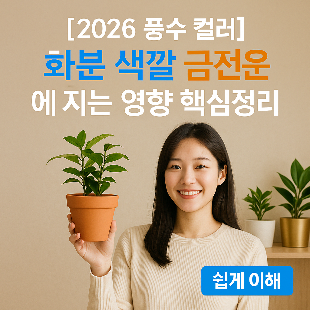 [2026 풍수 컬러] 화분 색깔 ｜ 금전운에 미치는 영향 핵심정리