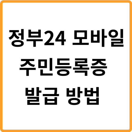 정부24 모바일 주민등록증 신분증 민증 발급 재발급 방법 관련 사진