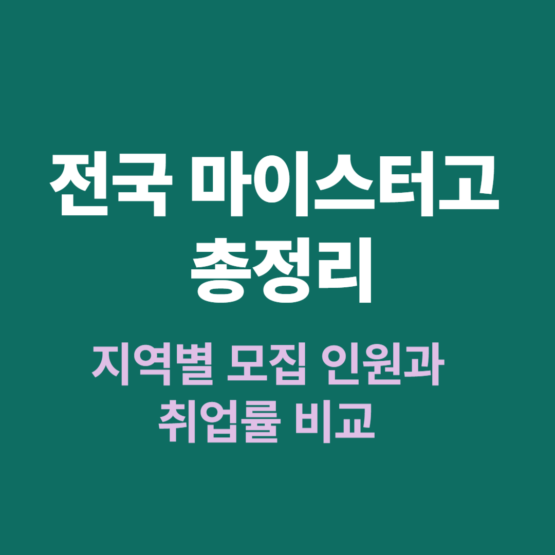 전국 마이스터고 모집 인원과 취업률 비교
