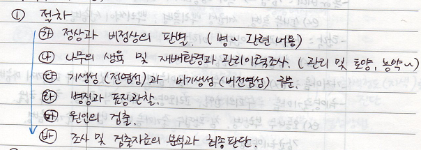 수목병의 진단절차